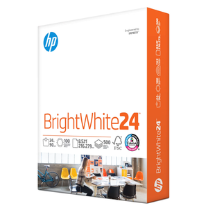 HP Papers | 8.5 x 11 Paper | BrightWhite 24 lb |1 Ream  500 Sheets| 100 Bright | Made in USA  FSC Certified | 203000R