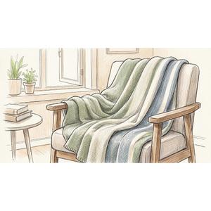 100% Cotton Blanket Beige
