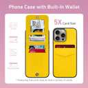 Bemal for iPhone 15 Pro Wallet Case, Built-in Card Holder, RFID Blocking, PU Leather Kickstand, Magnetic Closure, Durable Shockproof Phone Cover for Women and Men, 6.1", Yellow