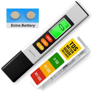 2025 Upgraded 4-in-1 Turbidity TDS Meter  Digital Water Tester for TDS, EC & Temperature (C/F)  Accurate 0-9999 ppm Reading  Ideal for Drinking Water, Aquarium, Hydroponics, Pool, Etc.
