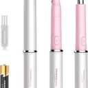 2 x TOUCHBeauty Ear Nose Hair Trimmer and Eyebrow Trimmer for Women 2in1 Facial Hair Removal Set with Dual Trimmer Head Battery Operated Battery Included Pink Color TB-1458