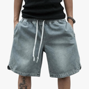 Men's Vintage Denim Shorts Baggy Jean Shorts Elastic Drawstring Waist Baggy Jorts Streetwear L