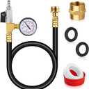 RV Winterizing Kit, 59'' Winterize Blowout Adapter with integrated Pressure Gauge, Sprinkler Winterization Kit, RV Winterize Hose with 1/4" Quick Connect Plug, for RV, Camper, Boat, Travel Trailer