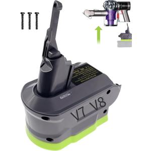 V7 V8 Battery Adapter for Ryobi 18V Battery Convert to for Dyson V7V8 Battery,Cordless Stick Vacuum Cleaner Animal Absolute Fluffy (Adapter only)