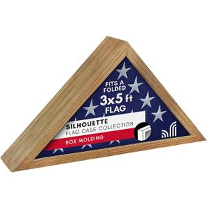 Americanflat Small Folded Flag Display Case - Fits Folded 3x5' Ceremonial Flags (Not for Burial Flag) - Silhouette Collection - Display Box for Wall or Tabletop - Barn Wood