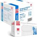 Jointown Basic Medical Blue Nitrile Exam Gloves - Latex-Free & Powder-Free for Medical, Cleaning, Cooking, Food Safe- NGPF7002 (Case of 1,000), Medium,  10packs (100gloves)