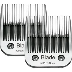 2PCS 5/8" HT Dog Grooming Replacement Blades Compatible with Andis Dog Clippers,Dog Clipper Blades Compatible with Wahl KM-10 Series Clippers, Oster A5,Size-5/8-Inch 16mm Cut Length