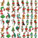48Pcs Mini Christmas Collectible Dolls Figurines,Christmas Tree Hanging Ornament Gifts for Xmas Goodie Bag Stuffers Winter New Year Holiday Party Favors Decorations