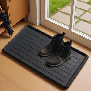 HIYARD Rubber Boot Tray for Entryway, Multipurpose Boot Mat, Shoe Tray, Shoe Mat for Indoor and Outdoor, 16x27.5, Black