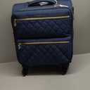 BAGSMART Underseater Carry On Luggage Airline Approved with Spinner Wheels, 16 Inch Small Luggage with TSA Lock, Overnight Small Rolling Softside Suitcases for Women, Navy Blue