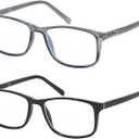 Bifocal Reading Glasses Women Men Clear Top Blue Light Blocking Computer Readers Wide Full Frame Cheaters Eyeglasses (Black & Clear Grey)