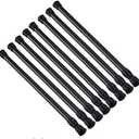 Tension Rods 28 to 48 Inches 8 Pack, Tension Curtain Rod, Spring Tension Rods, Adjustable Extension Spring Rods Closet Rod for Windows, Kitchen, Bathroom, Cupboard, Wardrobe (BLACK)