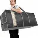 Extra Large Heavy Duty Moving Bags with Reinforced Zipper & Wide Handles, Moisture-Resistant Storage Bins Packing Cubes for Clothes, College Dorm, Travel, and Home Organization (Grey)