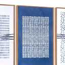 Aurlan Blue and White Abstract Dots Shapes Framed Wall Art(16"x24"), 3 PCS Minimalist Grunge 3D Textured Canvas Artwork, Large Modern Geometric Illustration Art Wall Decor for Office Living Room