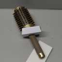 AIMIKE Round Hair Brush, Nano Thermal Ceramic & Ionic Tech, 2.1 Inch Barrel with Boar Bristles for Enhanced Texture, Golden, Hair Drying, Styling, Curling and Shine + 4 Free Clips