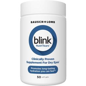 BLINK NutriTears Clinically Proven Supplement for Dry Eyes, 50 Softgels, Eye Care Supplement to Hydrate Eyes from Within for Long Lasting Relief You Can Feel