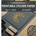 Clear Sticker Paper for Inkjet Printers, 20 Sheets Transparent Printable Vinyl Paper Sticker Label for DIY Crafts Personalized Decals, 8.5 x 11 Inch(Matte Clear)