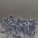 24 Pcs Plastic Goblets 7.5oz Vintage Goblet Plastic Glasses Colored Retro Embossed Water Goblets for Bar Juice Baby Shower Wedding Reception Grand Event Party (Blue)