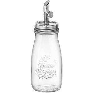 Bormioli Rocco Quattro Stagioni, 13.5 Oz Olive Oil Dispensers with Weighted Pourer, Durable Glass, Made in Italy