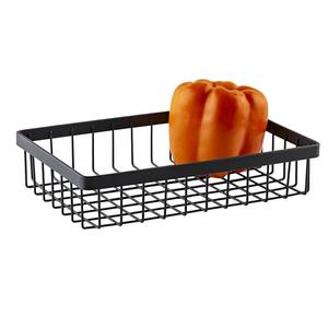 G.E.T. WB-962-MG Rectangular Metal Storage Wire Basket for Pantry, Produce and More, 9" x 6" x 2", Gray