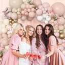 Amandir 173Pcs Boho Dusty Pink Balloon Arch Garland Kit, Neutral Baby Pink Ivory White Sand Nude Rose Gold Confetti Balloons for Monther Day Shower Gender Reveal Wedding Birthday Party Decorations