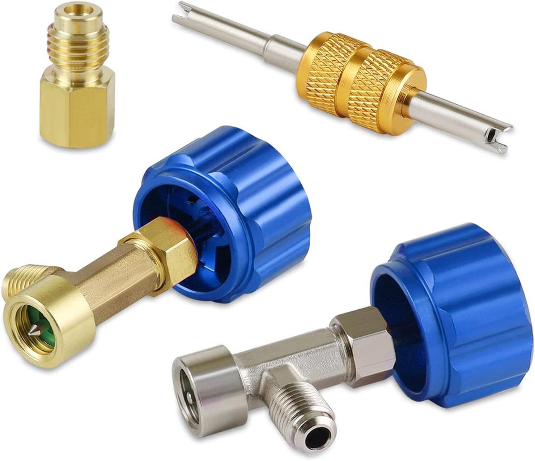 Lichamp Automotive R1234yf Can Tap, R 1234yf Self Sealing Can Tap and Puncture AC Freon Can 1234yf Adapter Fittings, TBN1 (Blue)