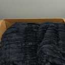 BEDELITE Fleece Oversized Queen Comforter Set -Super Soft & Warm Fluffy Black Bedding, Luxury Fuzzy Heavy Bed Set for Winter with 2 Pillow Cases