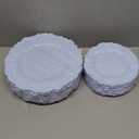 DaYammi 60Pcs Blue Plastic Plates - Light Blue Pates Disposable & Reusable - Heavy Duty Plastic Plates for Party Including 30 Dinner Plate,30 Dessert Plate for Weddings, Birthdays, Dinner Parties