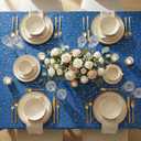 Horaldaily Royal Blue Sparkling Stars Gauze Tablecloth 6084 Inch Rectangular, Golden Star Sequin Glitter Metallic Foil, Sheer Tulle Cheesecloth for Birthday Wedding Decor