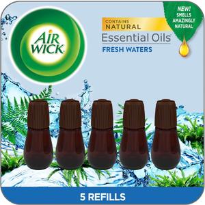 Air Wick Essential Mist Refill, 5 ct, Fresh Waters, Essential Oils Diffuser, Air Freshener