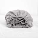 Simple&Opulence Linen Fitted Sheet (1 Piece) - 14 Inch Deep Pocket Mattress Cover Natural Flax Cotton Blended Soft Breathable Bedding - Grey, Twin Size