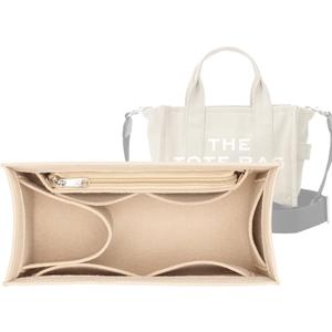 Lckaey tote bag organizer insert for marc jacobs organizer large tote bag organizer 2042beige-M