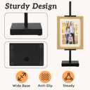 18 Steel Adjustable Tabletop Easel Stand,Picture Frame Stand for Display,Decorative Stands for Photos,Plates,Painting,Artwork,Poster,Books (Black, 18 in)