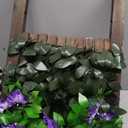 86 York Expandable Wooden Privacy Fence with Artificial Flowers & Greenery, In-Ground Decorative Outdoor Privacy Screen to Hide AC Units & Trash Cans, Garden & Yard Decor Panel