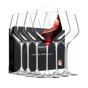 Wine Glasses,White Red Wine Glasses Set of 6,Lead-Free Premium Crystal Clear Glass,Hand Blown Italian Style Burgundy Long Stem Wine Glasses,Great Gift Packaging(16oz,6pack)