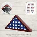 Flag Case for American Veteran Burial Flag Solid Wood Military Flag Display Case Funeral Flag Flag Shadow Boxes to Fit a Folded 5'x9.5' American Flag with Polished Plexiglass