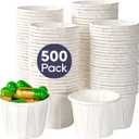 LITOPAK 500 Pack 0.75 oz Disposable Paper Souffle Medicine Cups, 3/4 oz Sample Cups for Tasting Pills, Food Dessert Services, and Condiments