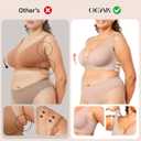OEAK Womens Deep V Bras Wireless Comfortable Bra Supportive No Underwire Bras Tshirt Push Up Bralettes Plunge Seamless Bra (Beige, S)