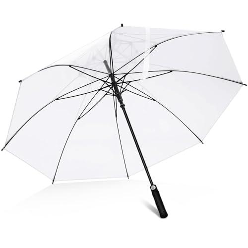Jexine Extra Large Clear Golf Umbrella 60 Inch Oversized Automatic Open Stick Umbrella Transparent Waterproof for Adult Men Women Outdoor Sport Golf Play Weddings(1 Pcs)