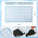 Scalloped Checkered Dish Drying Mat, 12" x 20" Absorbent Coffee Mat for Kitchen Counter, Gingham Espresso Machine Countertops Accessories with Non-slip Backing for Coffee Countertops(Blue), 19.7" x 11.8"