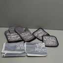 Sratte 6 Pcs Kitchen Decor Accessories Set Farmhouse Towels Pot Holders Oven Mitts Set 2 Dish Towels 2 Potholders 2 Cooking Mittens Oven Glove for Christmas Baking Cooking Supply(Gray,Kitchen)