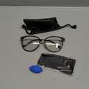 Gaoye Blue Light Blocking Glasses - Trending Round TR90 Frames, Metal Arms, UV400 Protection - Matching Soft Case (*1-light Black Frame/Transparent Lens)