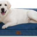 Comfort Expression PV Washable Jumbo Dog Bed for Extra Large Dogs, Waterproof Orthopedic Dog Beds, Jumbo Breed Pet Sofa Couch with Removable Cover & Non-Slip Bottom(Navy Blue)