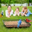 MIXXIDEA Ground Bird Feeder Tray 11x11 Inches, Metal Platform Mesh Seed Tray for Bird Feeders, Great Attracting Garden Yard Decoration for Wild Birds Squirrels Dove,2 Pack