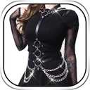 Punk Leather Waist Chain Belt Black Chest Harness Fashion Goth Rave Body Accessories for Women