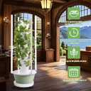 Hydroponic Growing Kit System, Tower Garden Hydroponic Tower with 4 LED Grow Lights, 7 Layer 28 Pots Planter, Indoor Herb Garden Planter for Lettuce, Veggies, and Fresh Greens