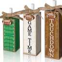 Yousoontic 3 Pcs Football Table Decorations Football Tiered Tray Decor Sport Game Centerpiece Touchdown Block Sign Gift for Fans Club Tailgate Birthday Party Table Shelf Fireplace Coffee Desk Decor