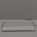 Transparent Flatware Tray Kitchen Drawer Organizer With Lid - Plastic Kitchen Cutlery Tray and Utensil Silverware Storage Container with Cover - Dinnerware Holder for Spoons Forks Knives