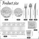 HOWAF 97pcs Silver New Years Decorations Party Tableware Set, Serves 12, New Years Plates and Napkins Cups New Year Eve Party Tablecloth Cutlery Disposable Dinnerware Set for NYE Decorations 2026