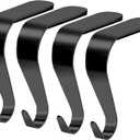 Palonu Christmas Stocking Holders Mantel Stcoking Hangers Metal Hanging Hooks Ornament Hooks Fireplace Hanger Grip for Christmas Decorations (4, Black)